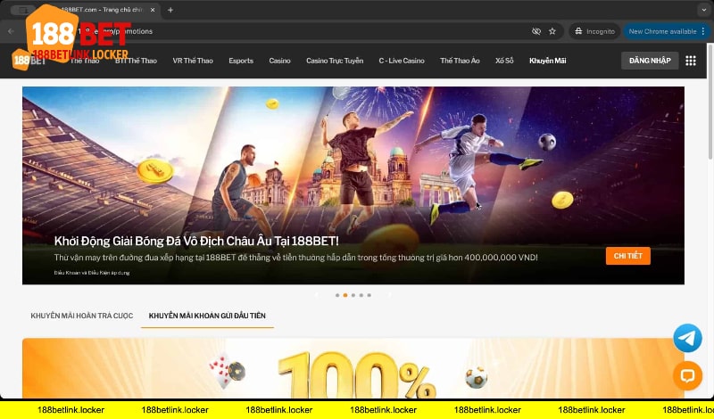 Khuyến mãi khởi động mùa giải 188BET link