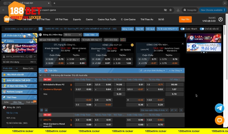Trang thể thao 188BET link