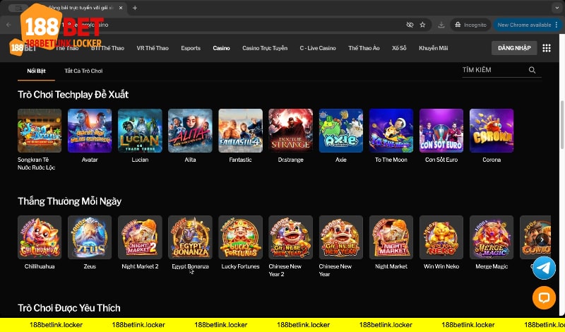 Trò chơi casino nổi bật 188BET link